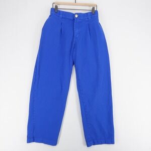 Big Bud Press Mid Rise Trousers Pants Adult XS Royal Blue Pleated Elastic Waist